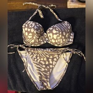 Victoria's Secret Cream and Brown Bikini